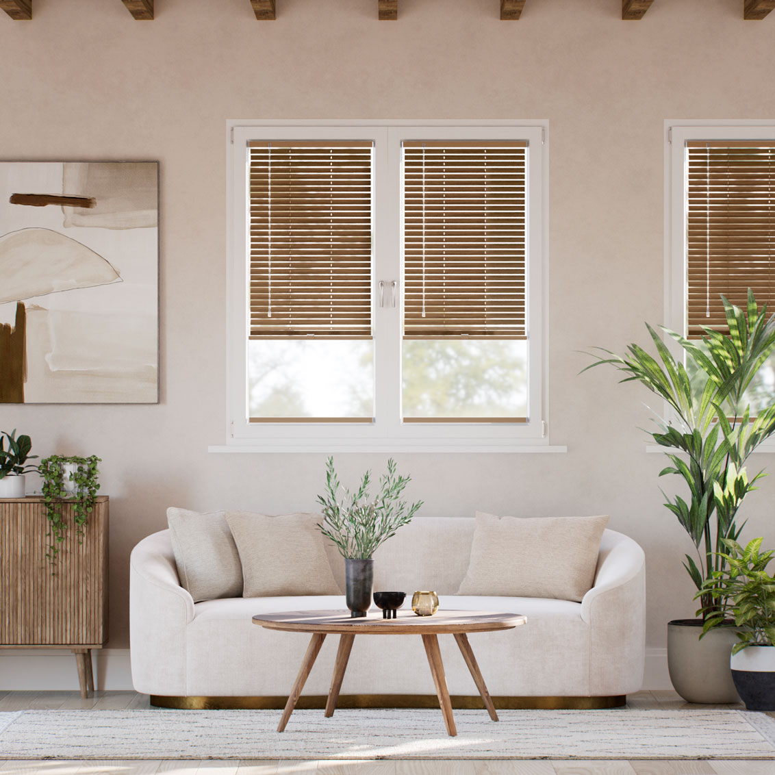 Stick On Vintage Oak Wooden Blind - 25mm Slat