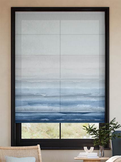 Strata Stripe Voile Midnight Roman Blind thumbnail image