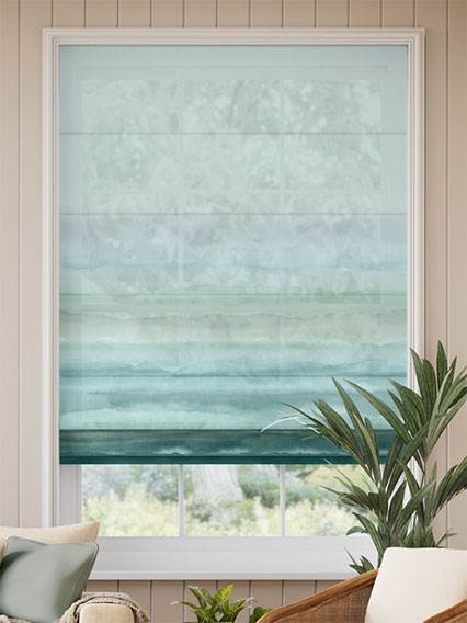 Strata Stripe Voile Ocean Roman Blind thumbnail image
