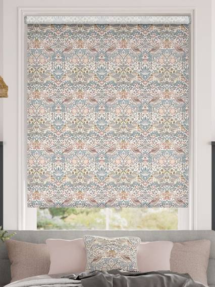 Twist2Go William Morris Strawberry Thief Rose Chalk Roller Blind thumbnail image