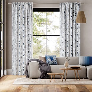 String of Hearts Blue Curtains thumbnail image