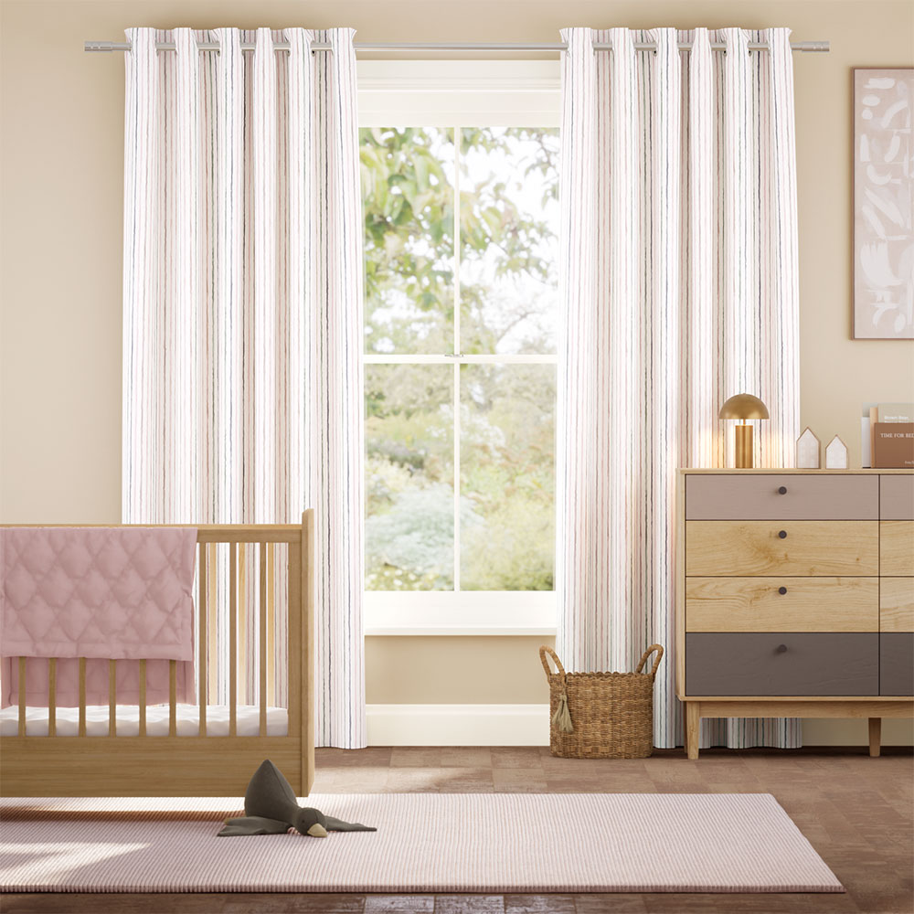 Suki Stripe Blossom Curtains thumbnail image