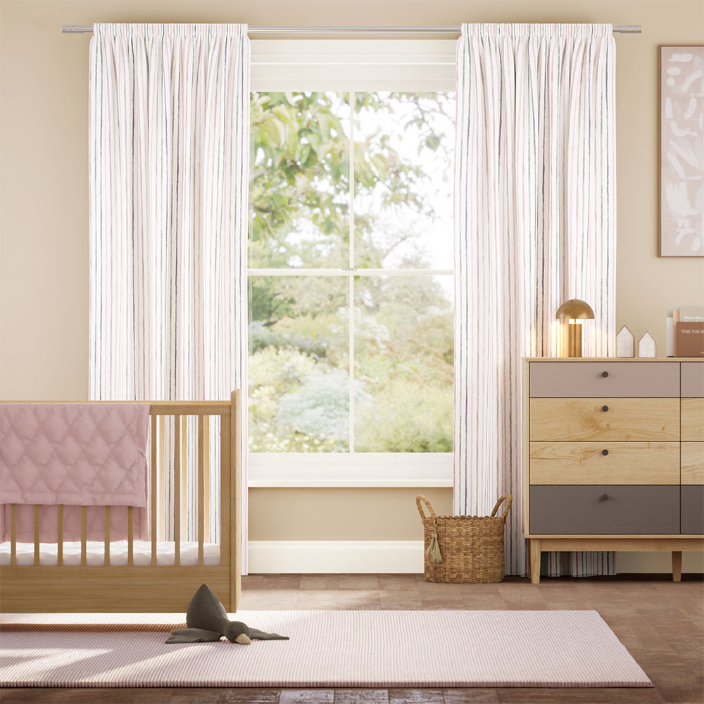 Suki Stripe Blossom Curtains thumbnail image