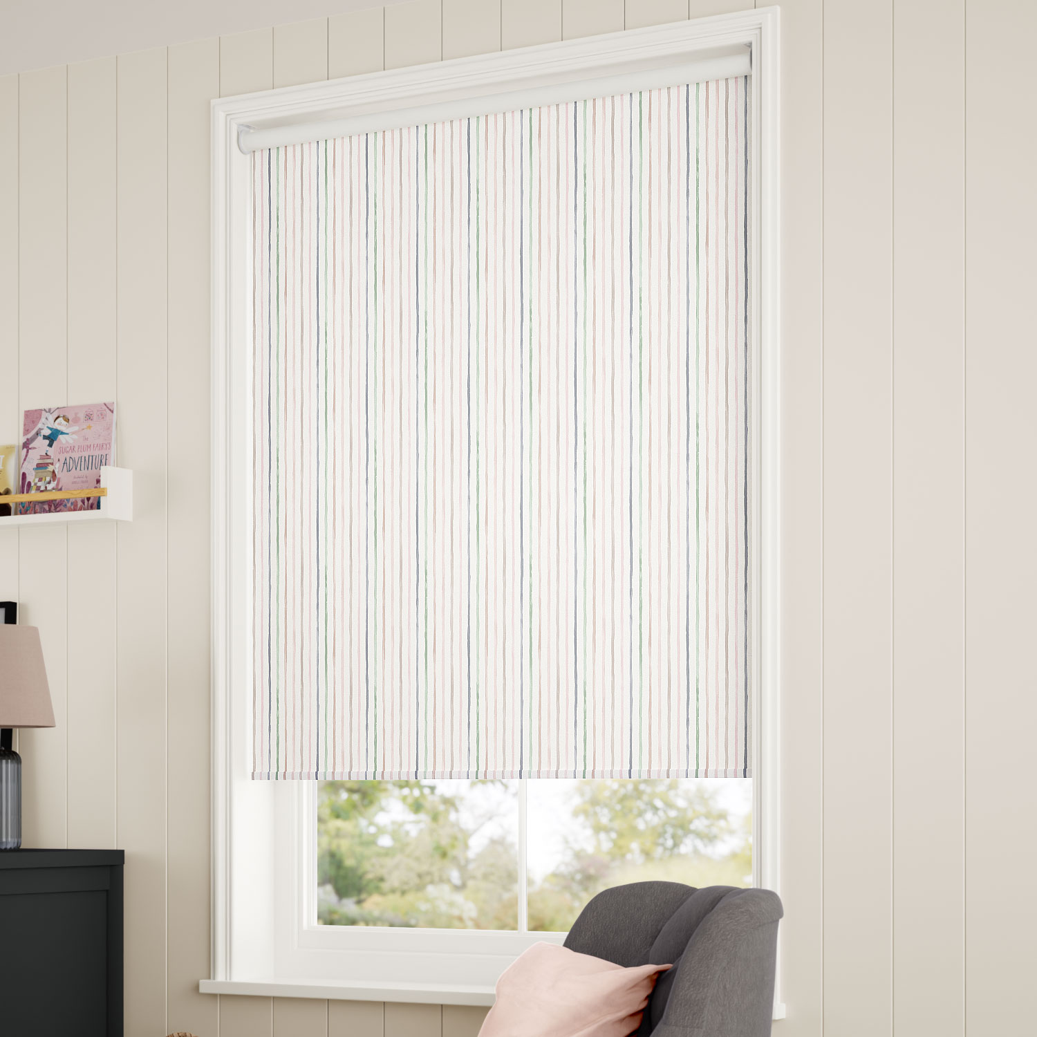 Suki Stripe Blossom Roller Blind