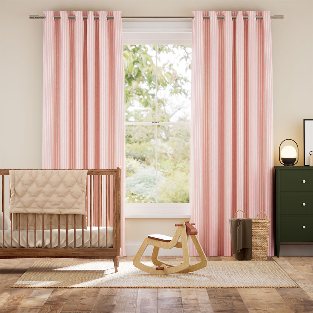 Suki Stripe Blush Curtains thumbnail image