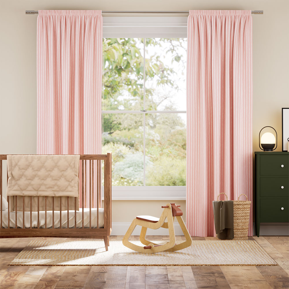 Suki Stripe Blush Curtains thumbnail image