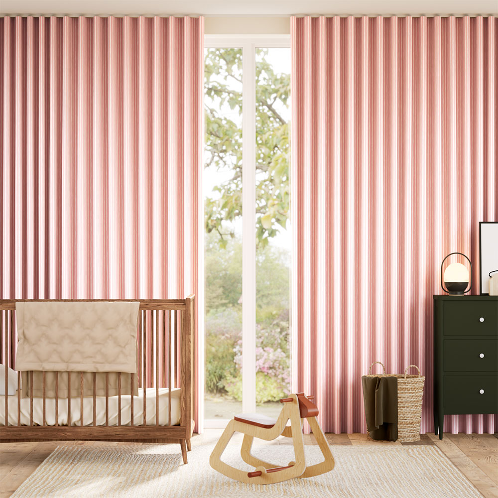 Suki Stripe Blush Curtains thumbnail image