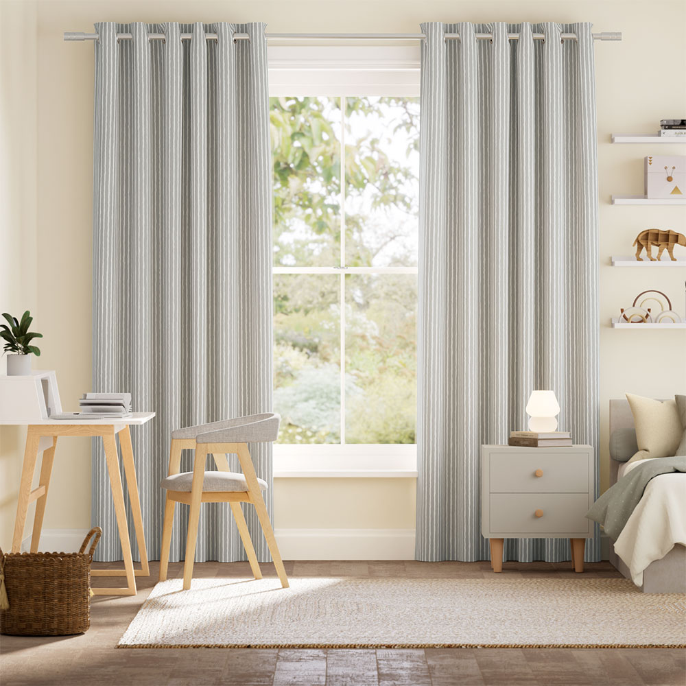 Suki Stripe Dove Curtains thumbnail image