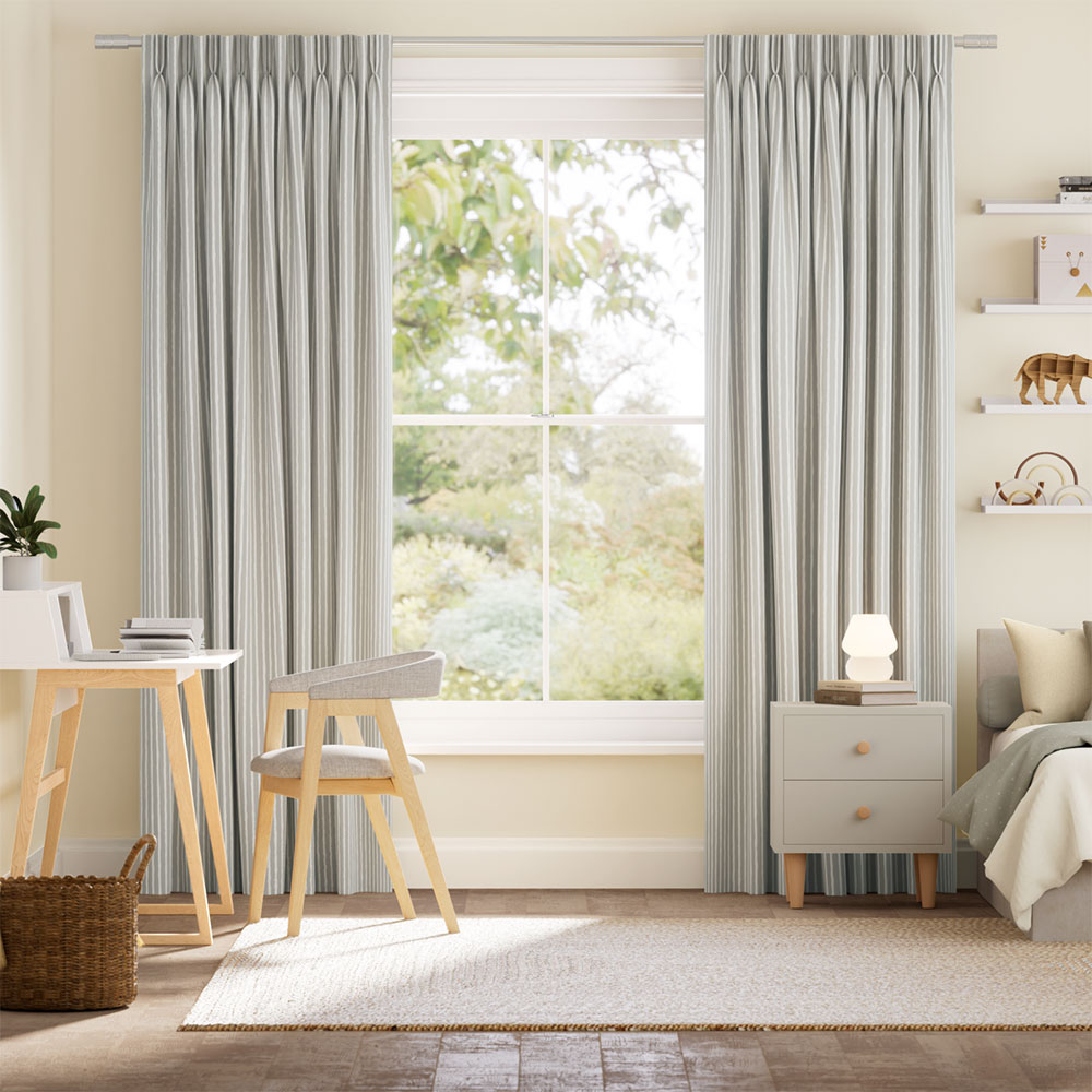 Suki Stripe Dove Curtains thumbnail image