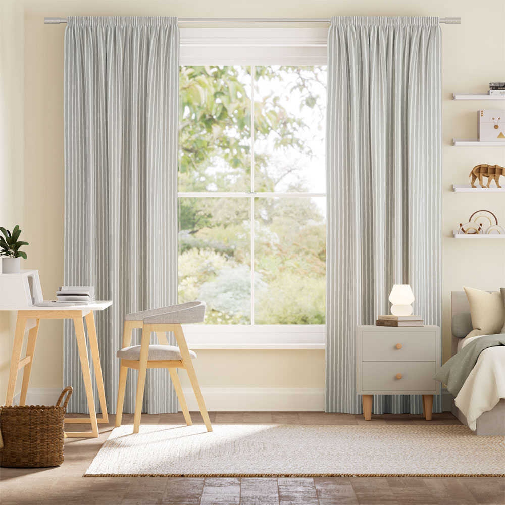 Suki Stripe Dove Curtains thumbnail image