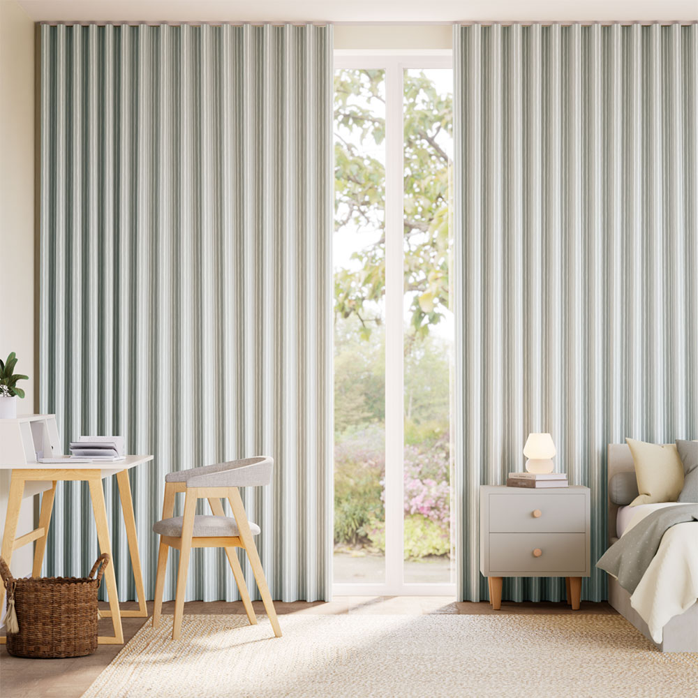 Suki Stripe Dove Curtains thumbnail image