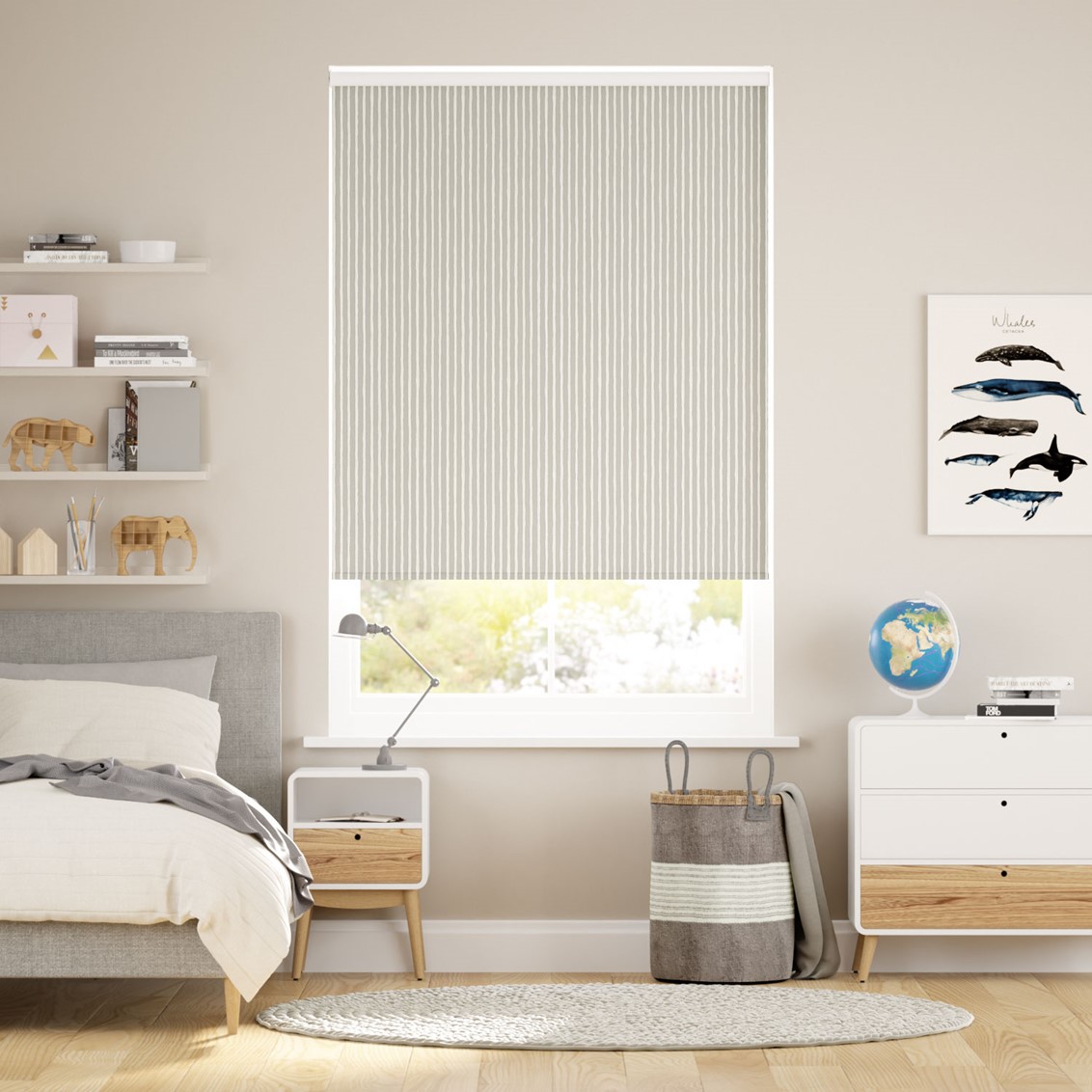 Twist2Go Suki Stripe Dove Roller Blind