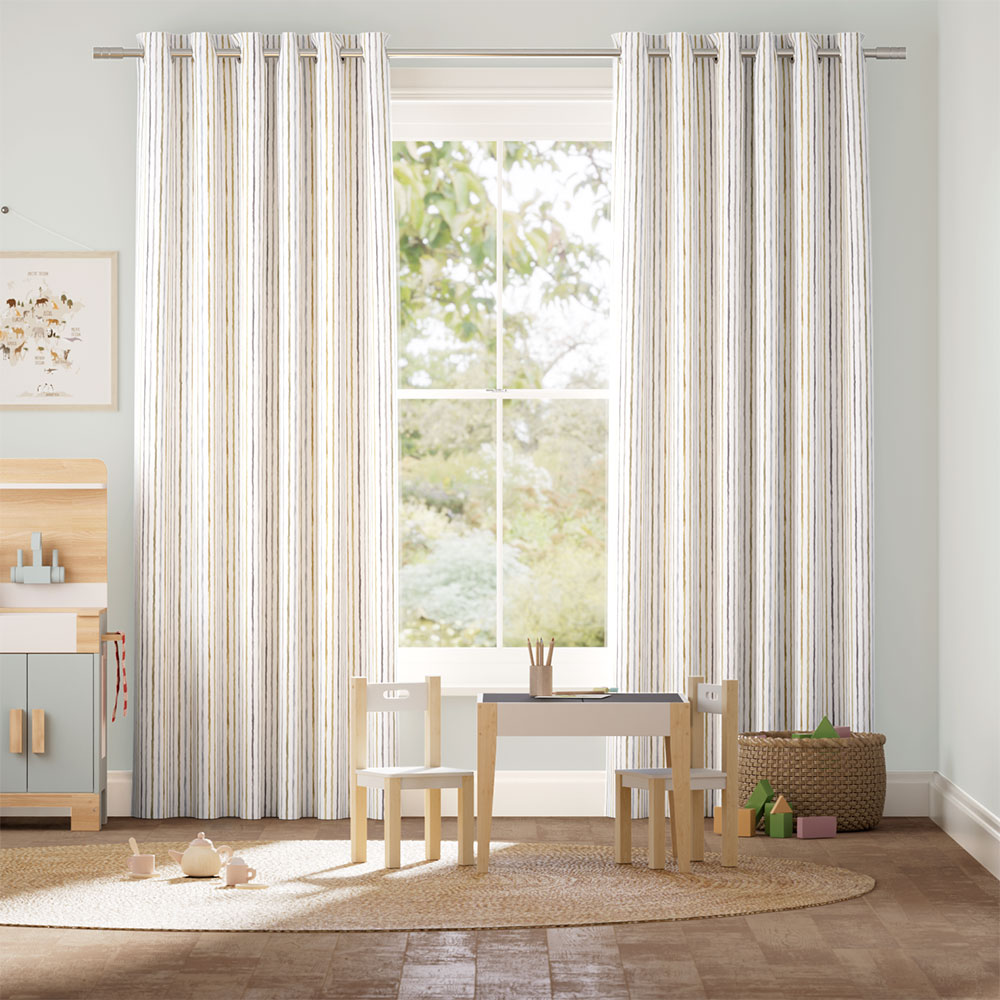 Suki Stripe Gold Curtains thumbnail image