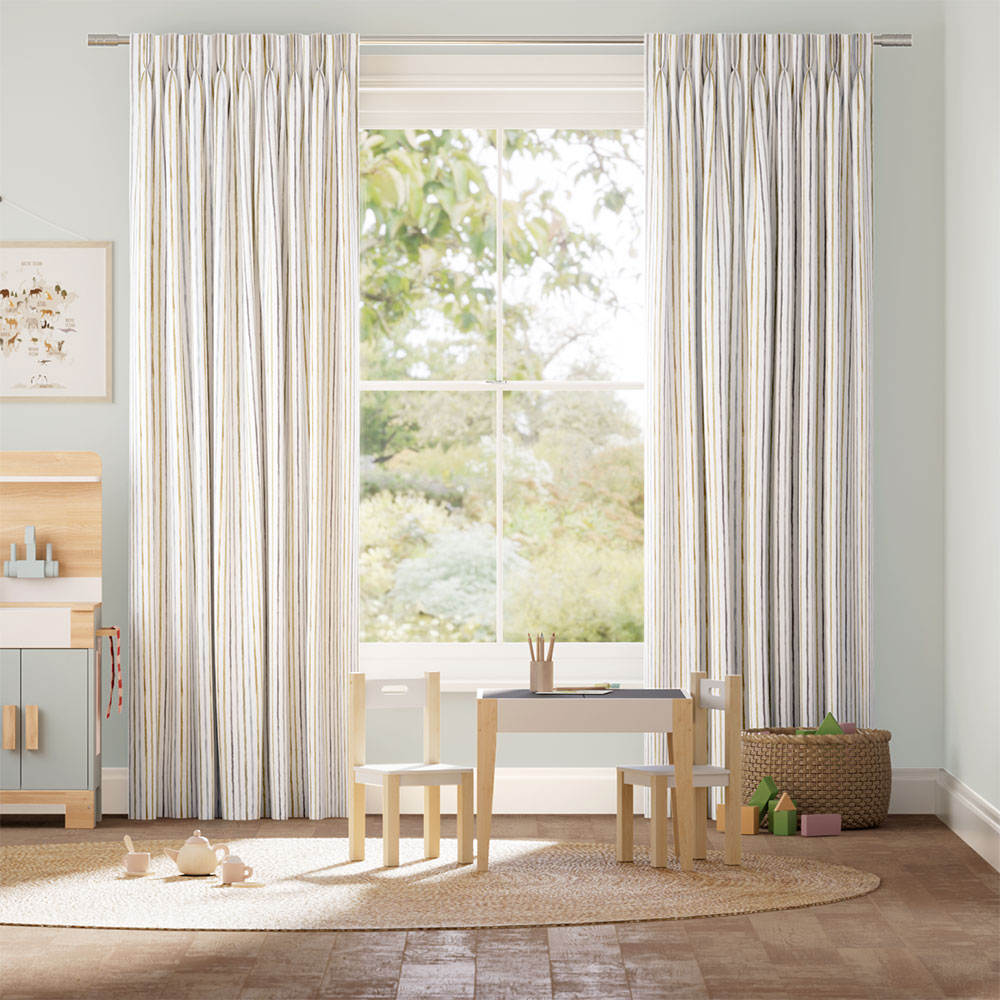 Suki Stripe Gold Curtains thumbnail image