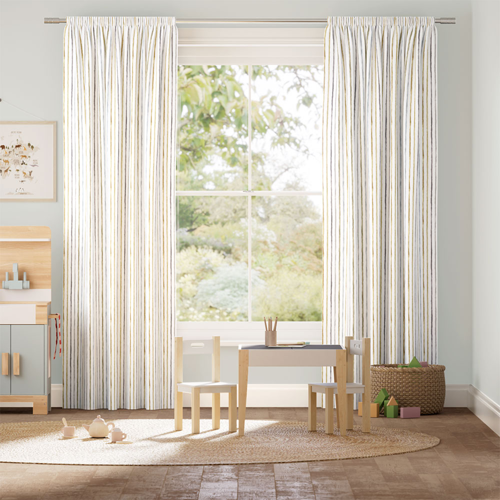 Suki Stripe Gold Curtains thumbnail image