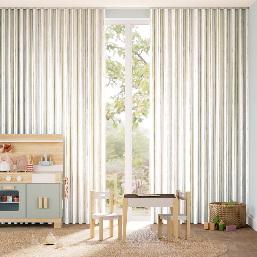 Suki Stripe Gold Curtains thumbnail image