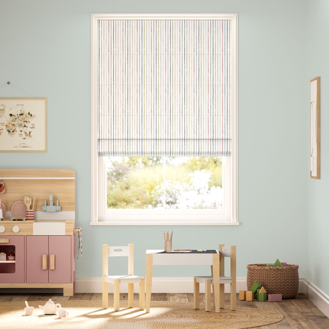 Suki Stripe Mineral Roman Blind