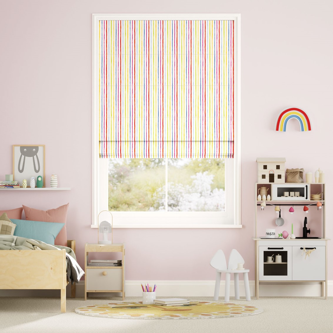 Suki Stripe Multi Roman Blind