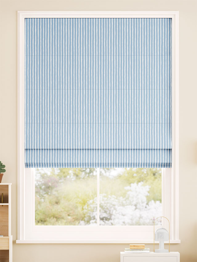 Suki Stripe Sky Blue Roman Blind thumbnail image