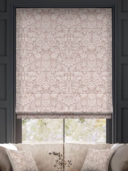 William Morris Sunflower Dusky Rose Roman Blind thumbnail image