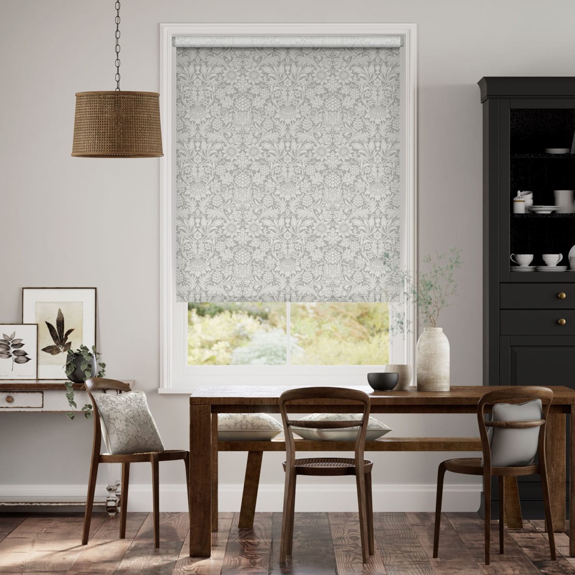 Twist2Go William Morris Sunflower Silver Grey  Roller Blind