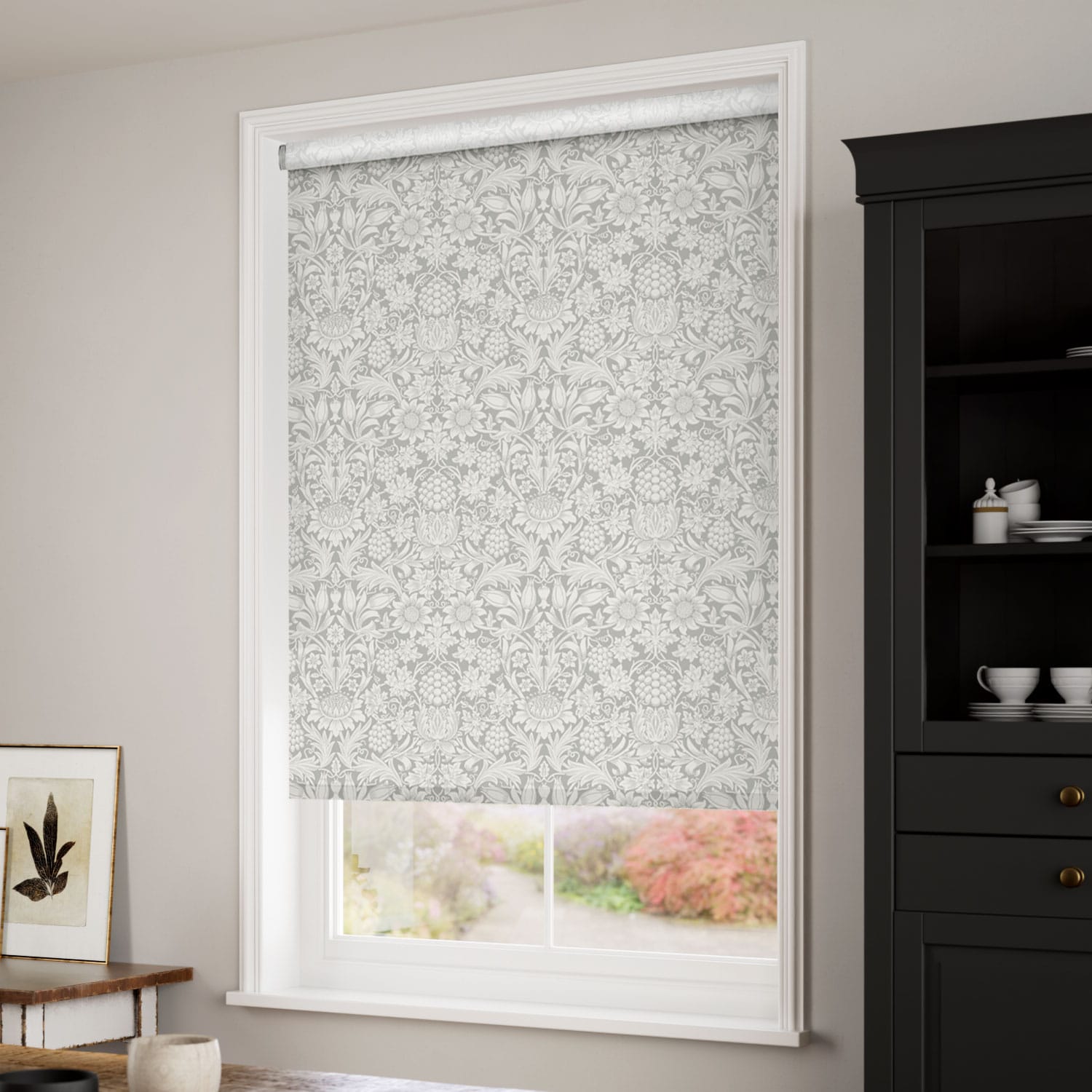 William Morris Sunflower Silver Grey Roller Blind