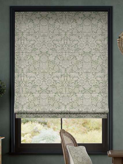 Electric William Morris Sunflower Soft Green Roman Blind thumbnail image