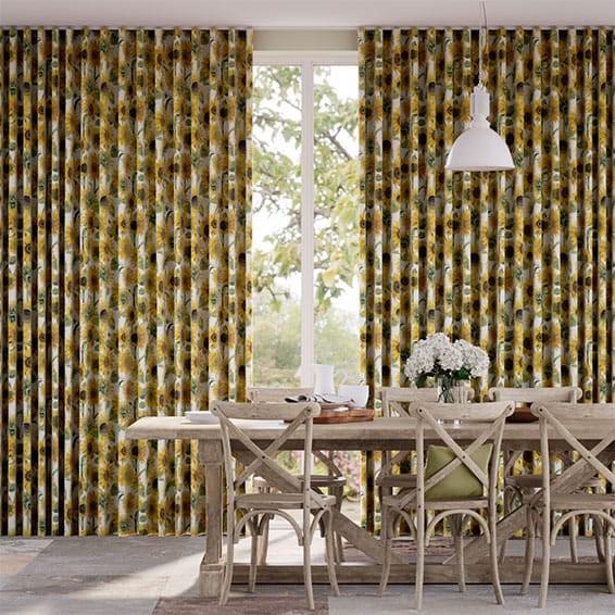 Sunflowers Yellow Curtains