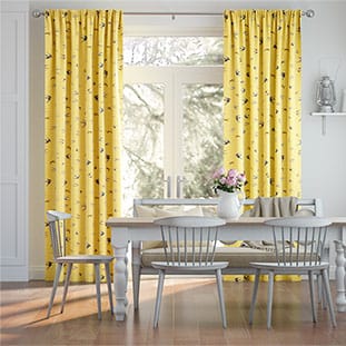 Swallows and Swifts Hellebore Yellow Curtains thumbnail image