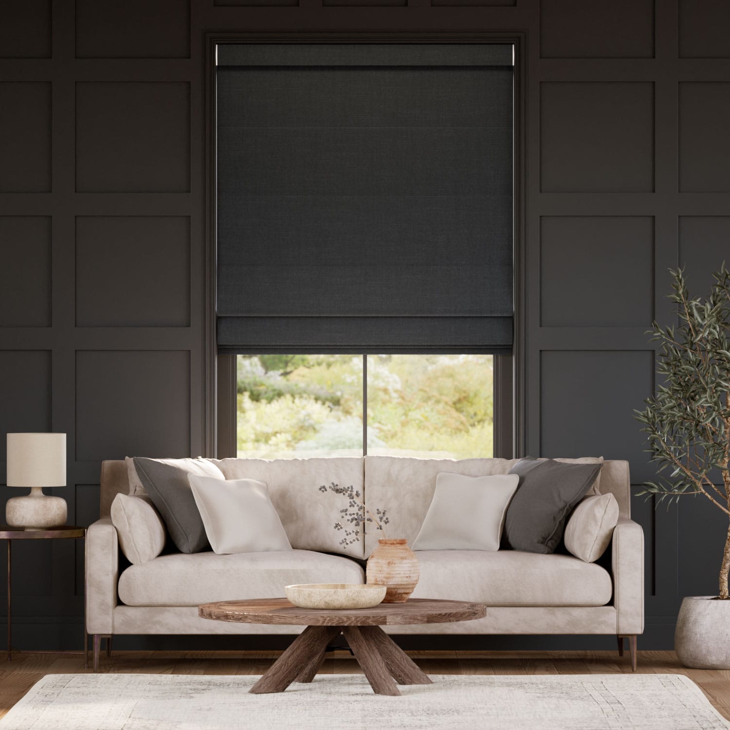 Swanson Charcoal Roman Blind