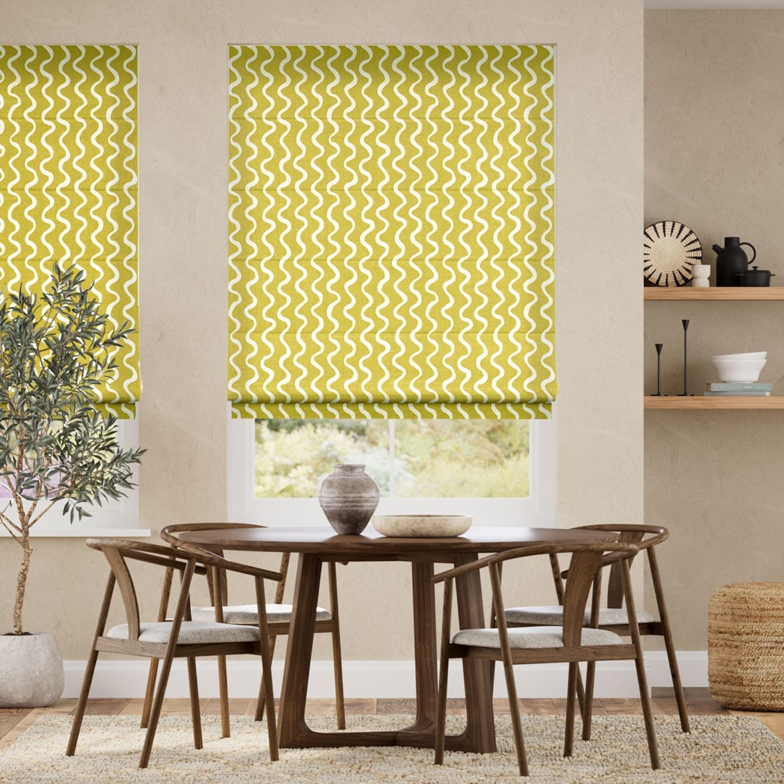 Swirl Stripe Zest Roman Blind