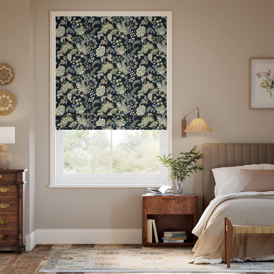 Symphony Ocean Blue Roman Blind
