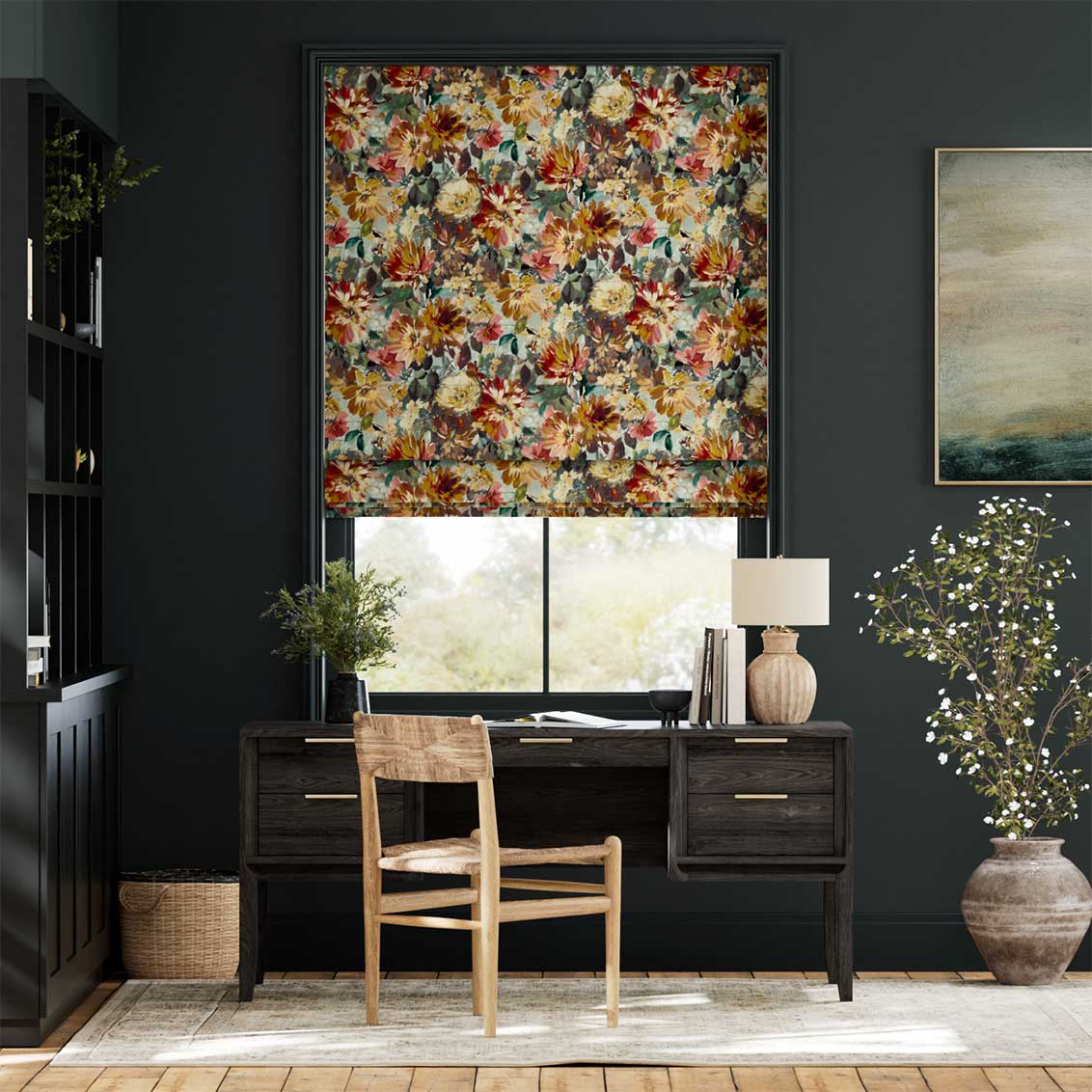Tahiti Duckegg Sunflower Roman Blind
