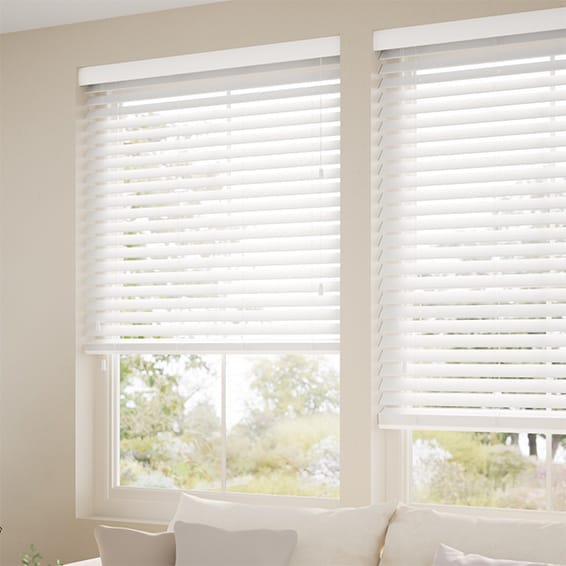 Tampa Alpine White Faux Wood Blind - 50mm Slat