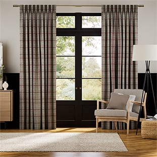 Tattersall Check Berry Curtains thumbnail image