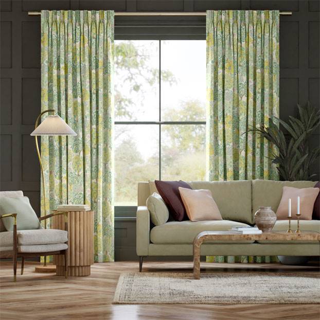 Tatton Candy Olive Curtains thumbnail image