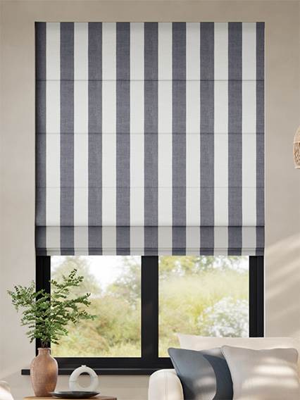 Tessa Stripe Charcoal Roman Blind thumbnail image