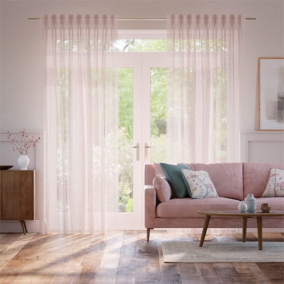Thea Voile Rose Quartz Curtains