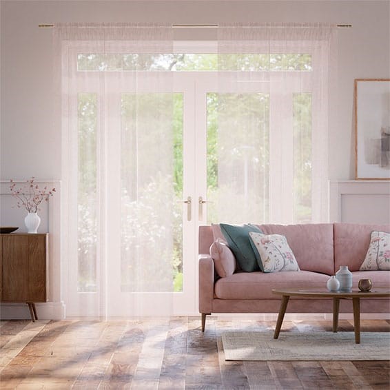 Thea Voile Rose Quartz Curtains