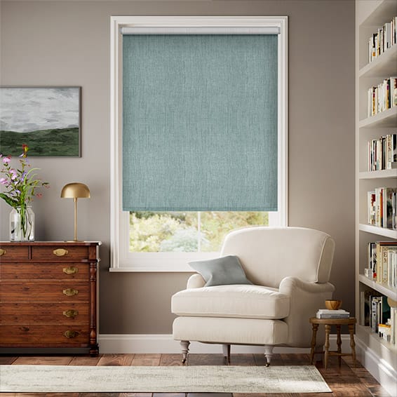 Thermal Luxe Dimout Teal Roller Blind