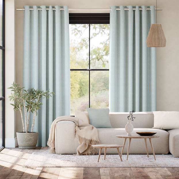 Tiger Stripe Blue Eggshell Curtains thumbnail image