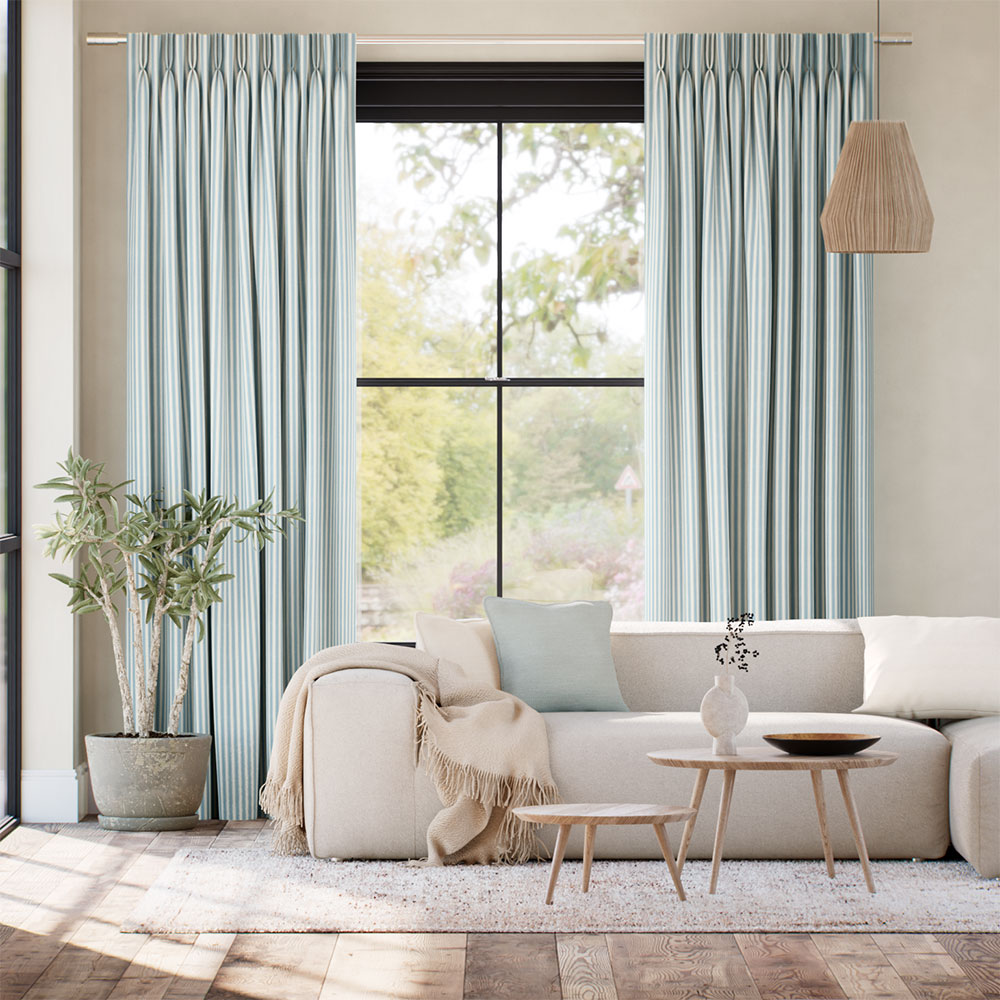 Tiger Stripe Blue Eggshell Curtains thumbnail image