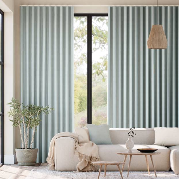 Tiger Stripe Blue Eggshell Curtains thumbnail image