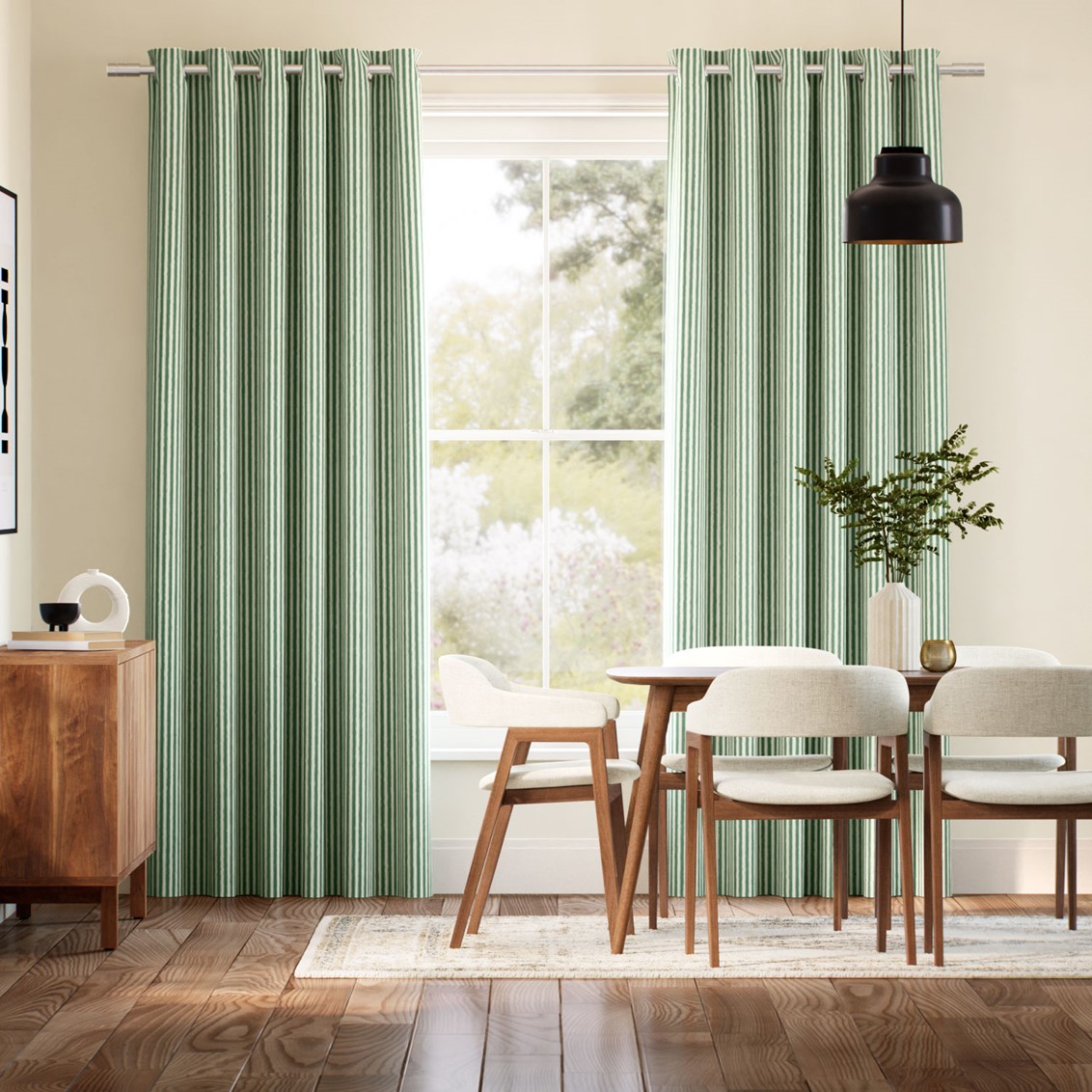 Tiger Stripe Cool Green Curtains