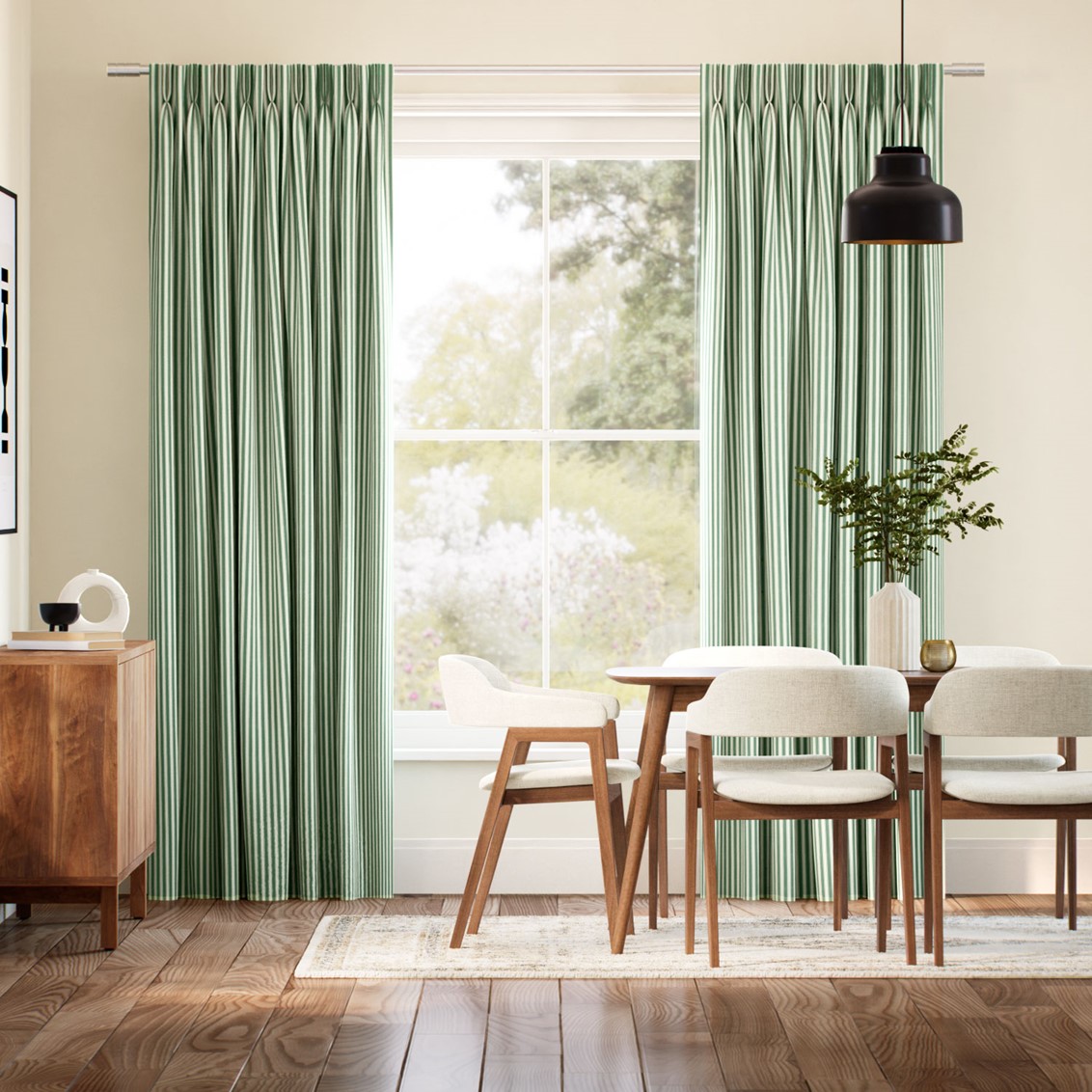 Tiger Stripe Cool Green Curtains