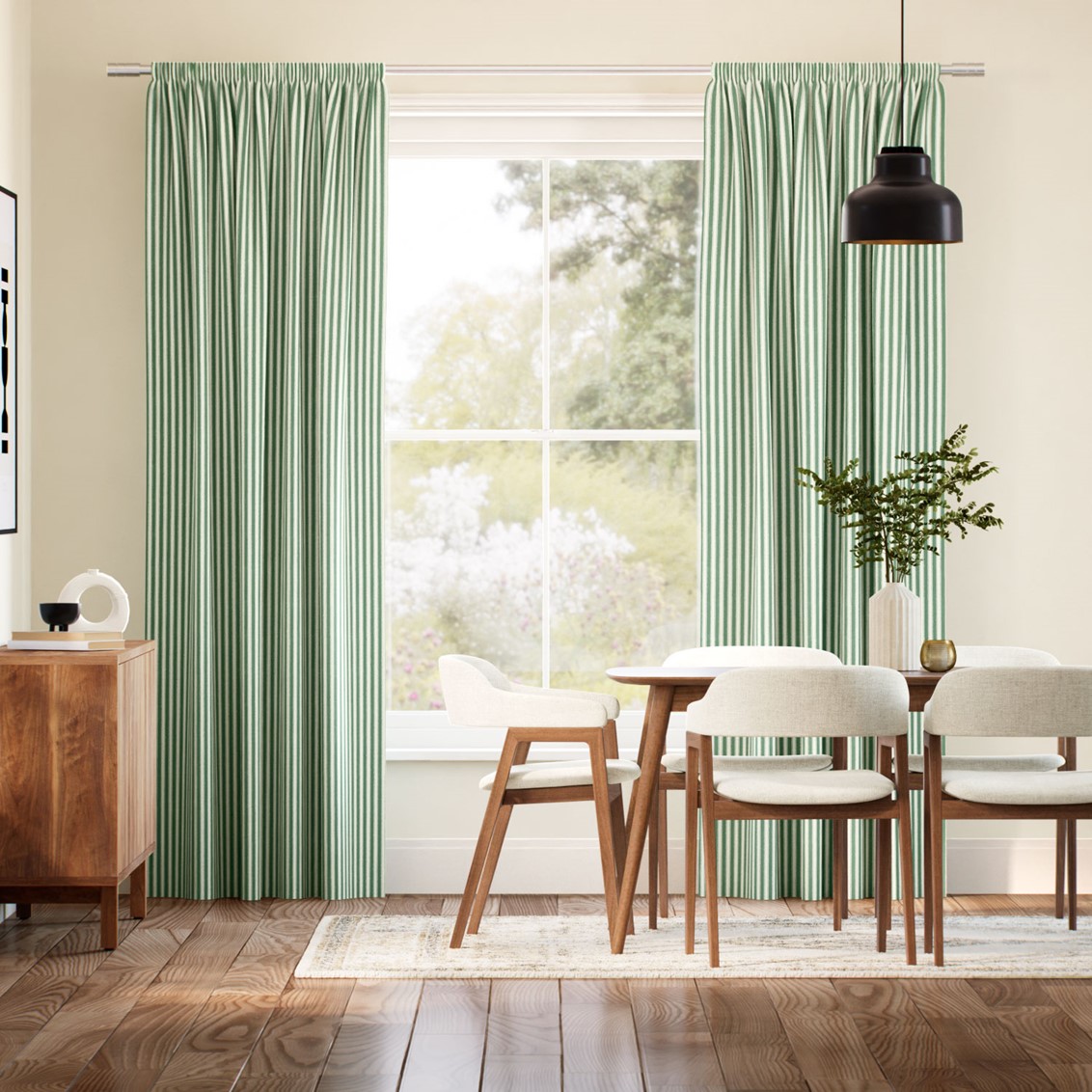 Tiger Stripe Cool Green Curtains