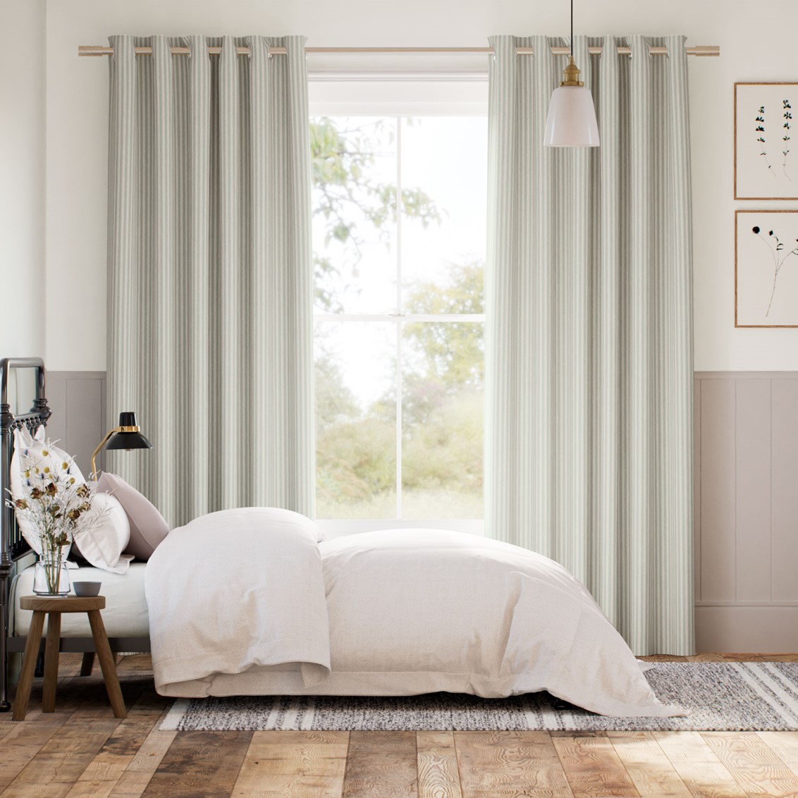 Tiger Stripe Dove Grey Curtains