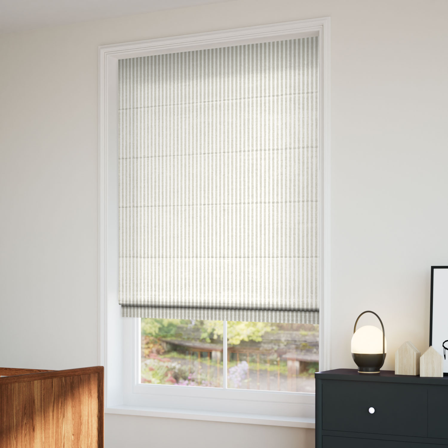 Tiger Stripe Dove Grey Roman Blind