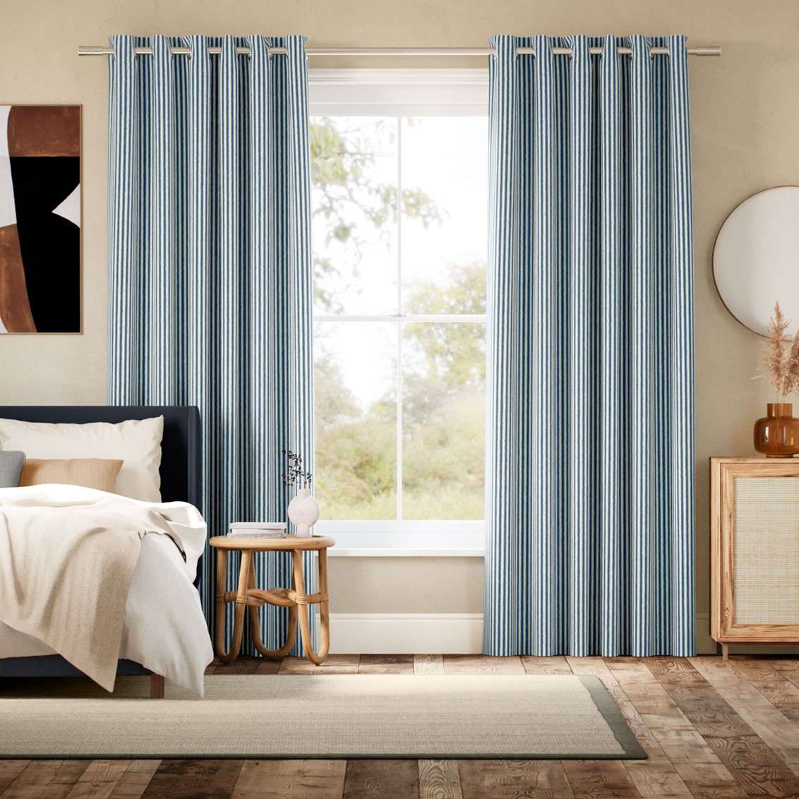 Tiger Stripe Navy Curtains