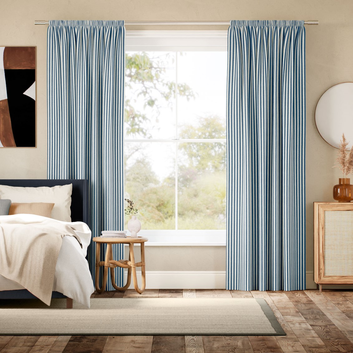 Tiger Stripe Navy Curtains